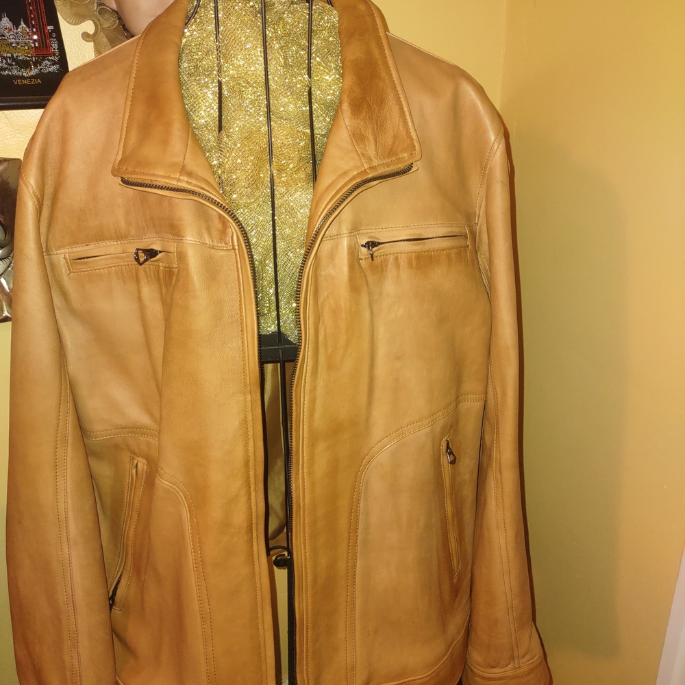Urge Men's Tan Italian Leather Jacket